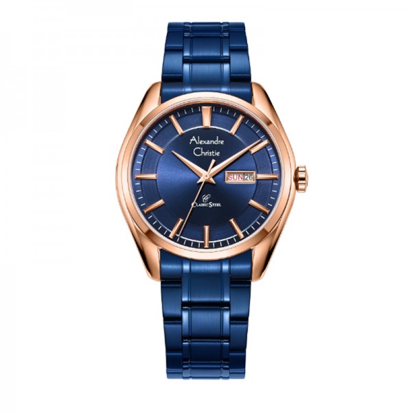 Alexandre Christie AC 8672 Rosegold Blue Man MEBURBU